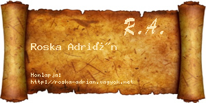 Roska Adrián névjegykártya